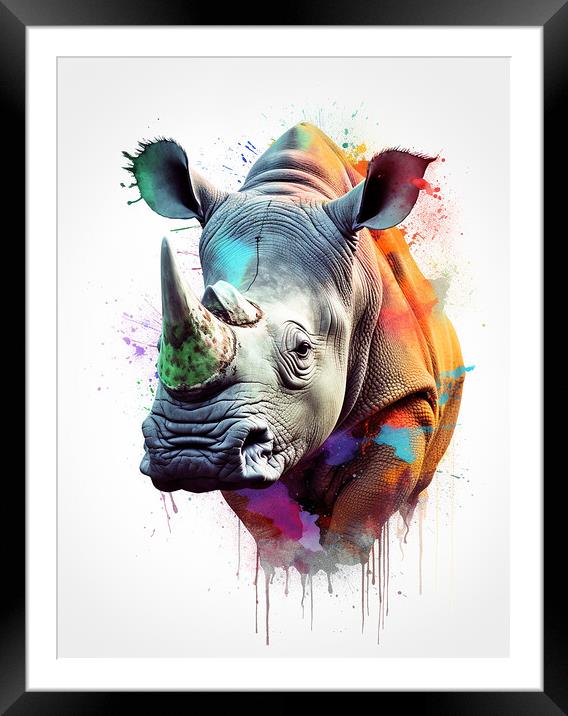 The Rhino Framed Mounted Print by Picture Wizard