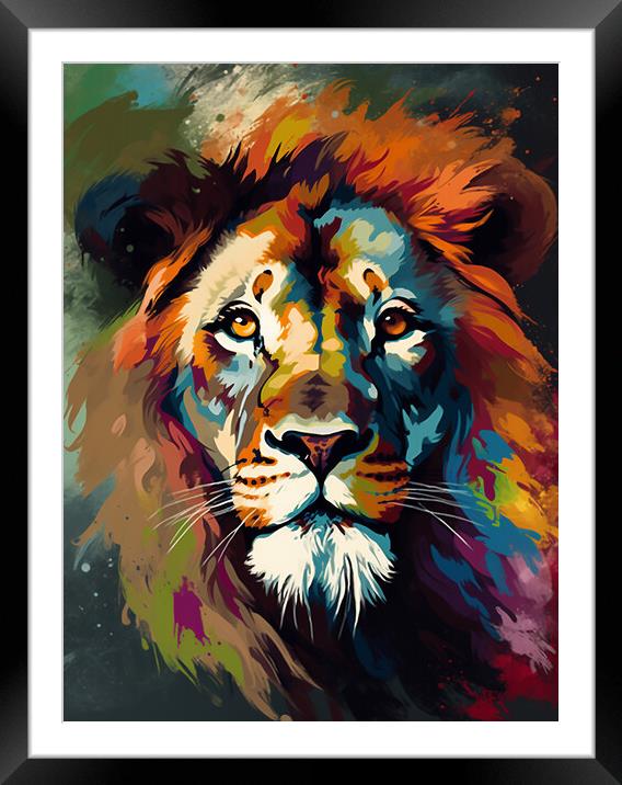 Lion Head Art Framed Mounted Print by Picture Wizard