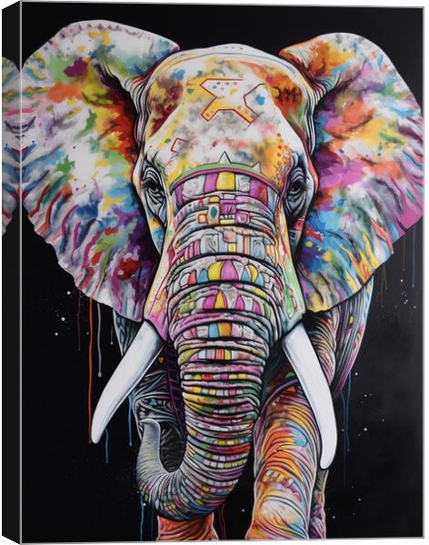 Coloured Elephant Canvas Print by Picture Wizard