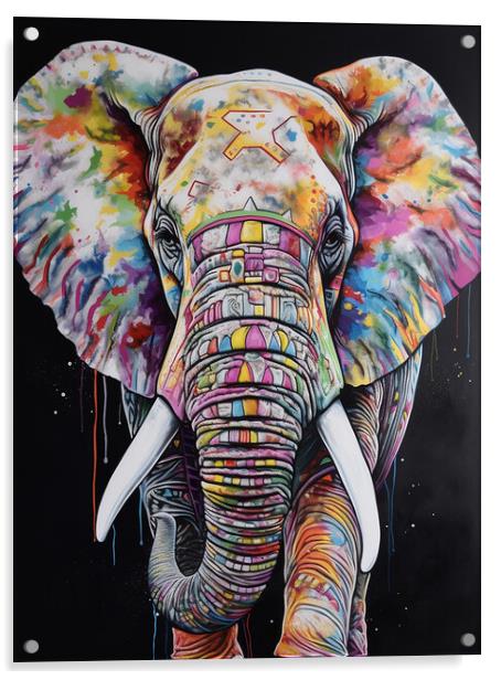 Coloured Elephant Acrylic by Picture Wizard