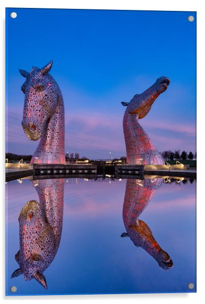 Red Kelpies Acrylic by Kevin Winter