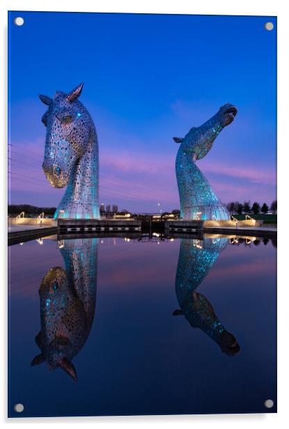 Blue Kelpies Acrylic by Kevin Winter