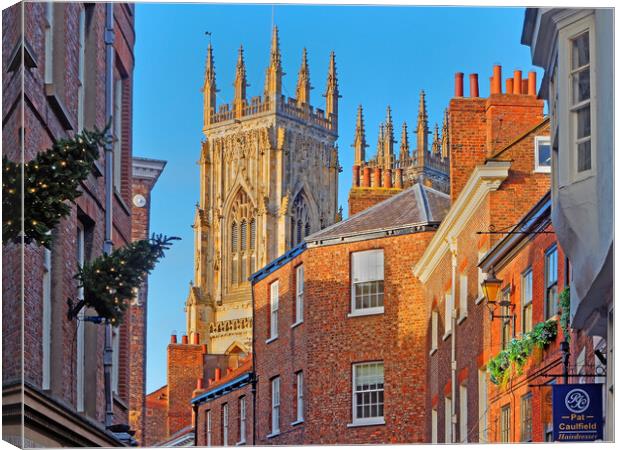 York Minster and Low Petergate Canvas Print by Darren Galpin