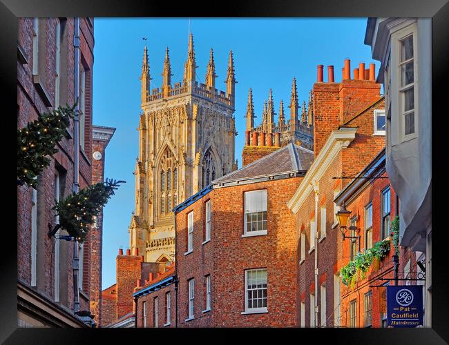 York Minster and Low Petergate Framed Print by Darren Galpin