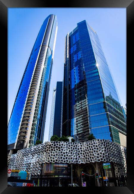 Brisbane Tall Buildings of the City Center Framed Print by Antonio Ribeiro