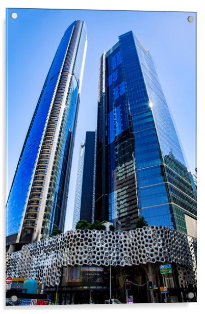 Brisbane Tall Buildings of the City Center Acrylic by Antonio Ribeiro