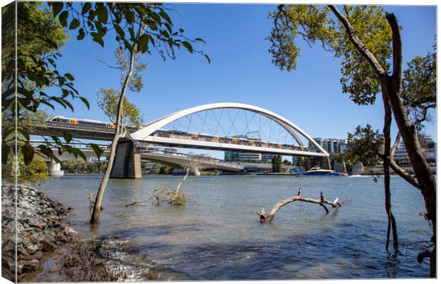 Brisbane Merivale Bridge over the Brisbane River Canvas Print by Antonio Ribeiro