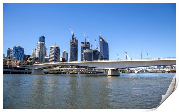 Brisbane Victoria Bridge over the Brisbane River Print by Antonio Ribeiro