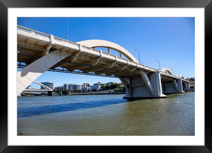 Brisbane William Jolly Bridge over the Brisbane River Framed Mounted Print by Antonio Ribeiro