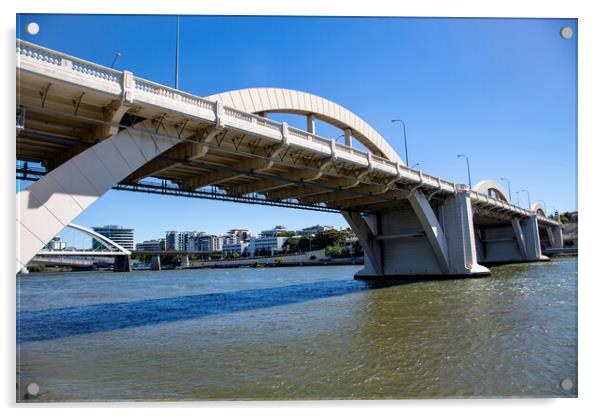 Brisbane William Jolly Bridge over the Brisbane River Acrylic by Antonio Ribeiro