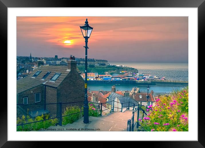 199 Steps Whitby Framed Mounted Print by Alison Chambers