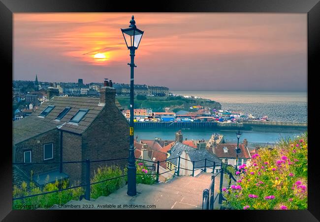 199 Steps Whitby Framed Print by Alison Chambers