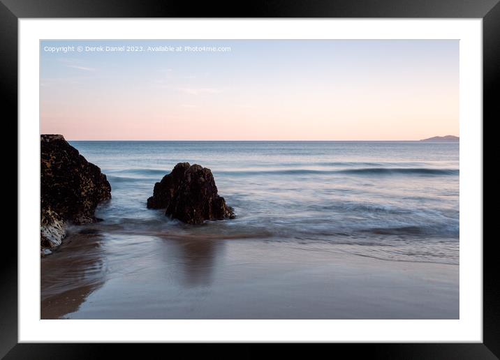 Majestic Sunset at Coumeenoole Beach Framed Mounted Print by Derek Daniel