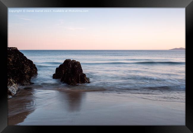 Majestic Sunset at Coumeenoole Beach Framed Print by Derek Daniel