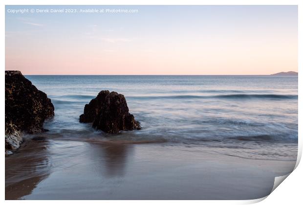 Majestic Sunset at Coumeenoole Beach Print by Derek Daniel