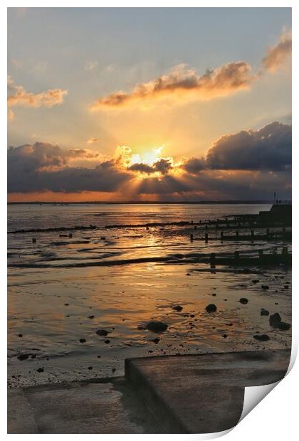 Sunset over Brightlingsea Creek  Print by Tony lopez