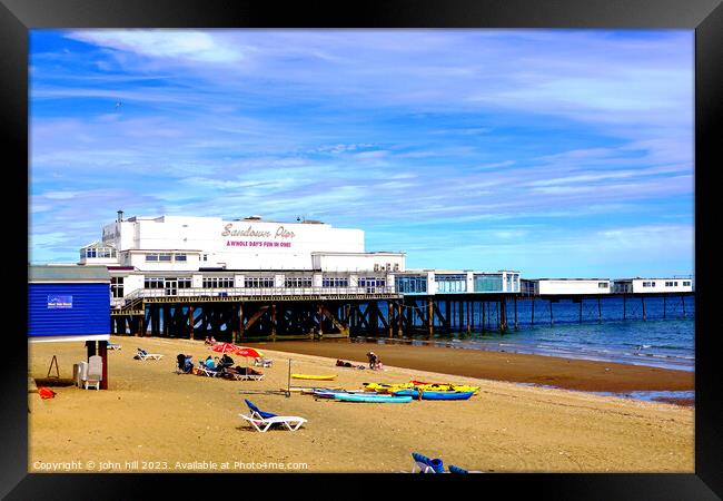 Sandown Pier and beach, Isle of Wight, UK. Framed Print by john hill