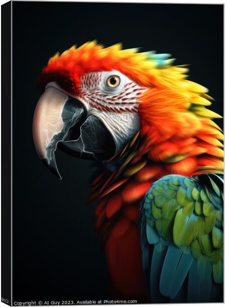 Colourful Parrot Painting Canvas Print by Craig Doogan Digital Art