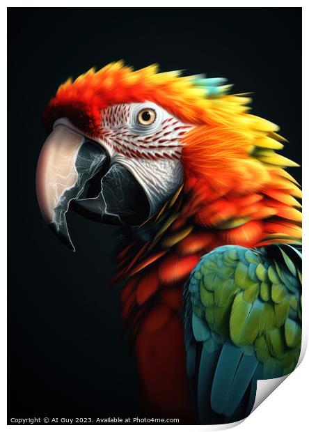 Colourful Parrot Painting Print by Craig Doogan Digital Art