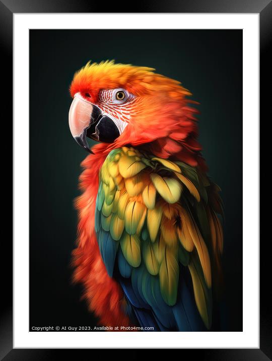 Colourful Parrot  Framed Mounted Print by Craig Doogan Digital Art