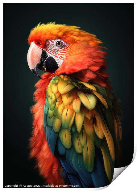 Colourful Parrot  Print by Craig Doogan Digital Art