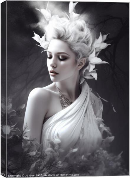 White Fantasy Portrait  Canvas Print by Craig Doogan Digital Art