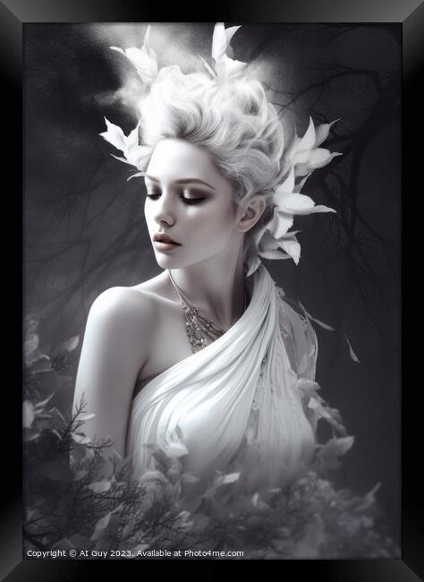 White Fantasy Portrait  Framed Print by Craig Doogan Digital Art