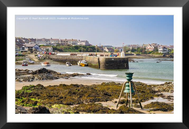 Cemaes Beach and Harbour Isle of Anglesey Wales Framed Mounted Print by Pearl Bucknall