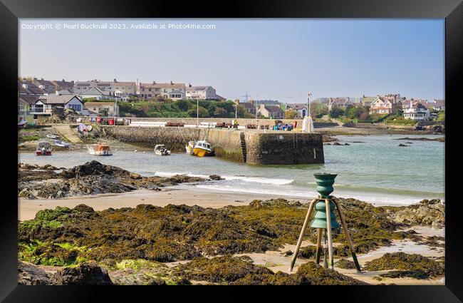 Cemaes Beach and Harbour Isle of Anglesey Wales Framed Print by Pearl Bucknall
