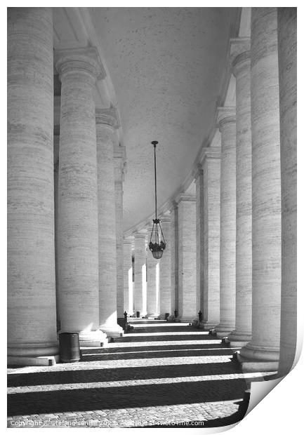Vatican - The Colonnade at St. Peter's Basilica Print by Stefano Senise