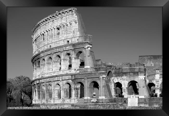 Magestic Colosseum Black & White Framed Print by Stefano Senise