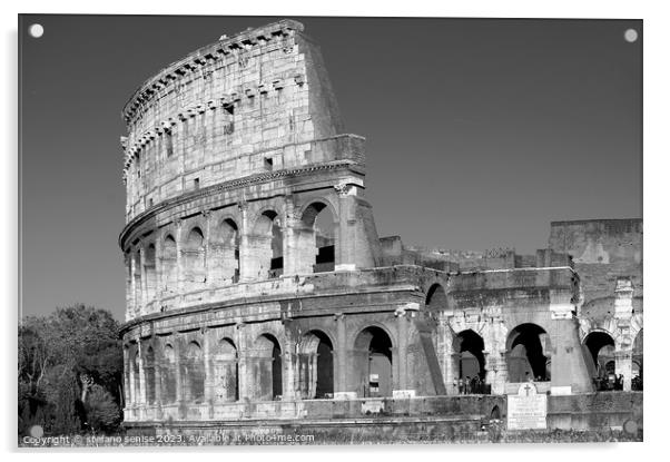 Magestic Colosseum Black & White Acrylic by Stefano Senise