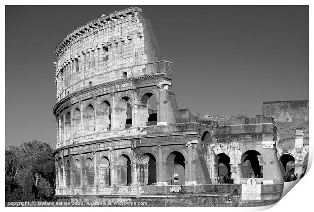 Magestic Colosseum Black & White Print by Stefano Senise