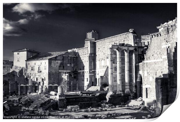 Old Ruins of Rome - Forum of Caesar Print by Stefano Senise
