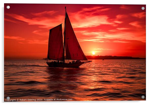 Sailing Into The Sunset Acrylic by Robert Deering