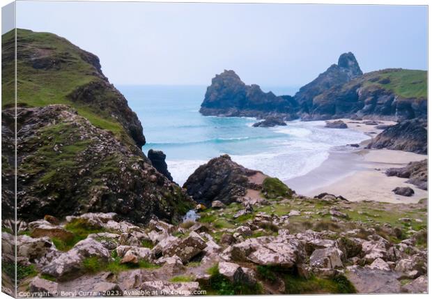 Secluded Beauty of Kynance Cove Canvas Print by Beryl Curran