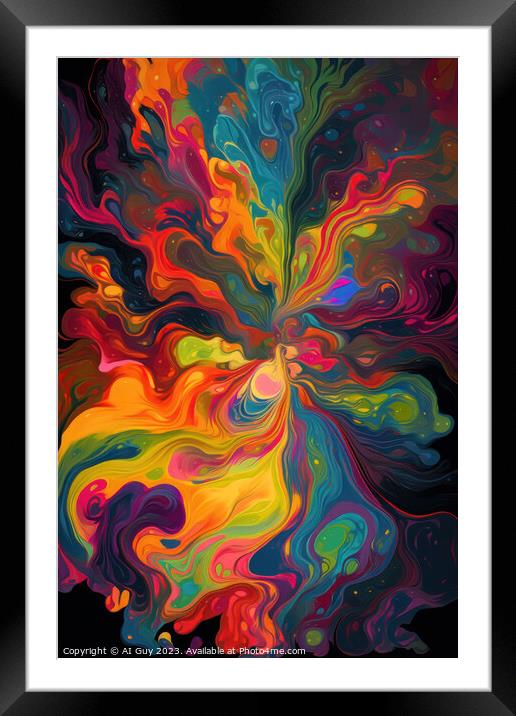 Psychedelic Splattern Framed Mounted Print by Craig Doogan Digital Art