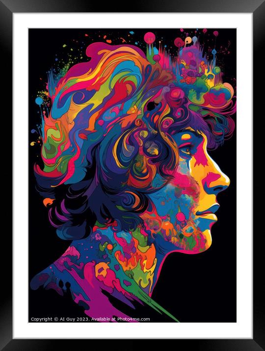 Psychedelic Portrait Framed Mounted Print by Craig Doogan Digital Art