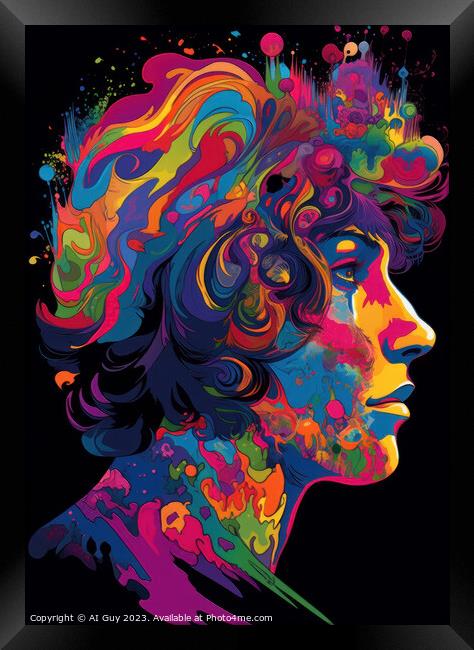 Psychedelic Portrait Framed Print by Craig Doogan Digital Art