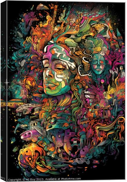 Psychedelic Jumble Canvas Print by Craig Doogan Digital Art