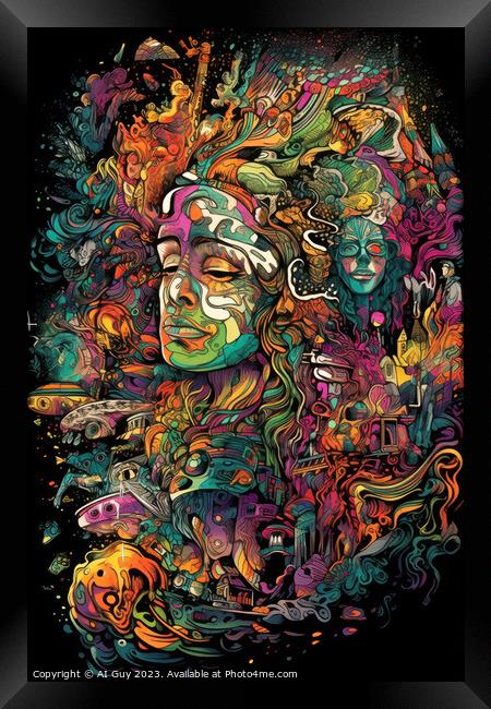 Psychedelic Jumble Framed Print by Craig Doogan Digital Art