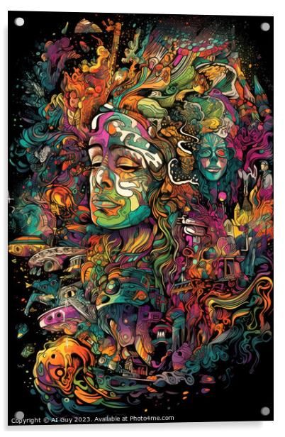 Psychedelic Jumble Acrylic by Craig Doogan Digital Art