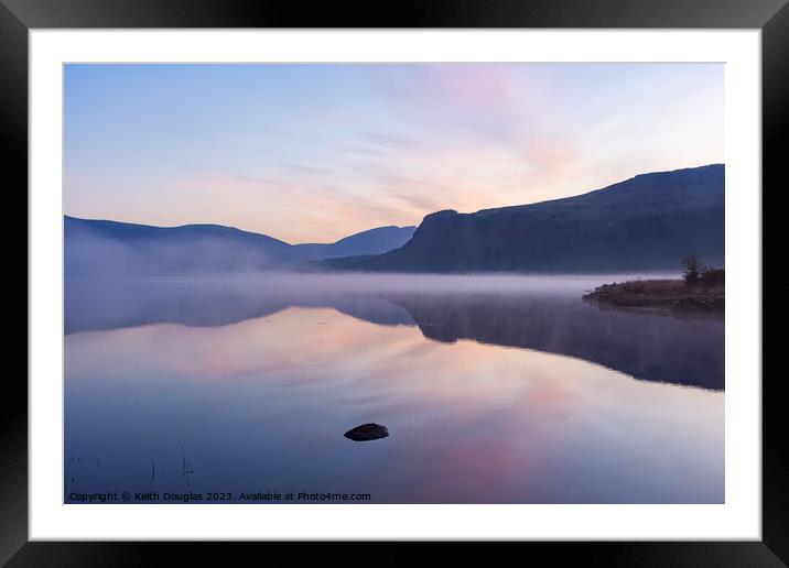Early morning mist on Derwent Water Framed Mounted Print by Keith Douglas