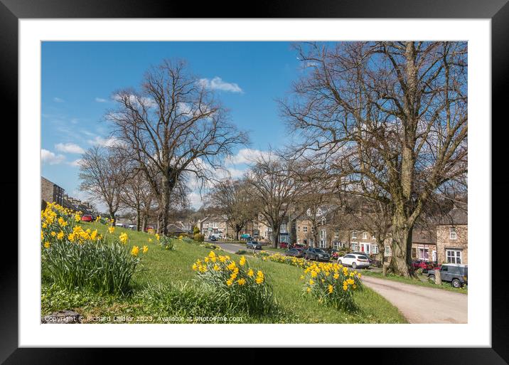 Middleton in Teesdale Village Green in Spring Framed Mounted Print by Richard Laidler