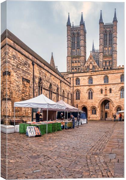 Majestic Lincoln Cathedral and Market Canvas Print by Tim Hill