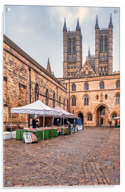 Majestic Lincoln Cathedral and Market Acrylic by Tim Hill