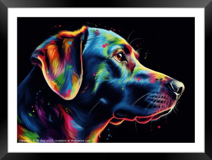 Labrador Colour Art Framed Mounted Print by Craig Doogan Digital Art