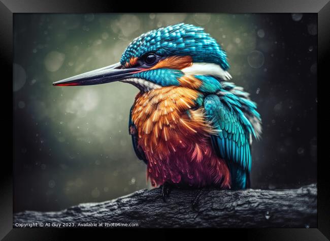 Kingfisher Digital Painting Framed Print by Craig Doogan Digital Art
