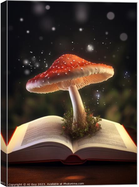 Magical Mushroom Book Canvas Print by Craig Doogan Digital Art