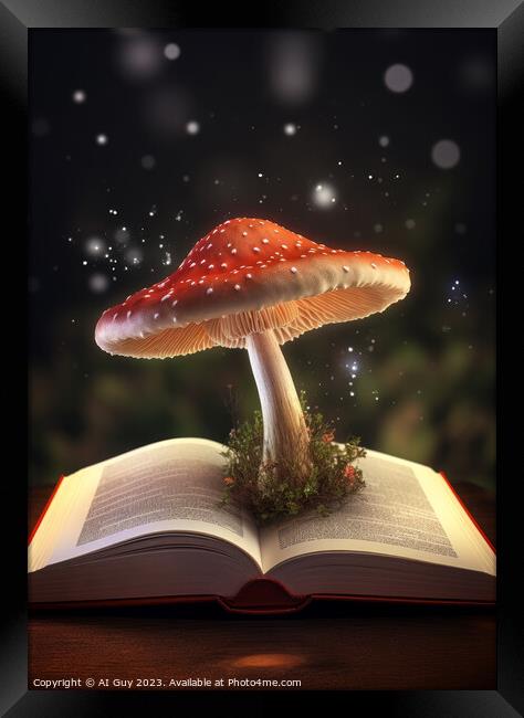 Magical Mushroom Book Framed Print by Craig Doogan Digital Art